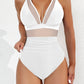 💥Last Day Special Sale 49% OFF💃 Women's Contrast Mesh Ruched One-piece Swimsuit