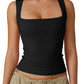 🔥Last Day Special Price £9.99!!💃Women's Basic Square Neck Sleeveless Double-Layer Tank Tops Shaping Vest