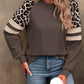 🍂LAST DAY SALE 60% OFF👍✨Women's Crewneck Long Sleeve Loose Cut Color Block Sweatshirts, Leopard Casual Tops with Cozy Softness