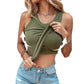 💥LAST DAY SALE 50% OFF🍃💖Round Neck Built-in Bra Ribbed Tank Top