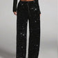 💖LAST DAY SALE 50% OFF🥰Women's Sequin Sparkle Wide Leg Pants with Elastic Waistband