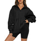 🎉2026 Hot Sale 50% OFF💞🔥Women's Half Zip Sweatshirt Hoodless Hoodie Stand Collar Top