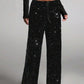 💖LAST DAY SALE 50% OFF🥰Women's Sequin Sparkle Wide Leg Pants with Elastic Waistband