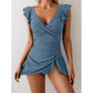 🏖️Last Day Special Sale 49% OFF🩱Women’s One Piece Swimdress Tummy Control Ruffle Swimsuit