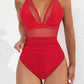 💥Last Day Special Sale 49% OFF💃 Women's Contrast Mesh Ruched One-piece Swimsuit