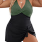 🏖️Last Day Special Sale 49% OFF🩱Deep V Knot Detail Skirted Swimsuit