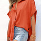 🔥2026 Summer Hot Sale 49% OFF💥Women's Tops Casual V Neck Button Down Shirts Solid Short Sleeve Blouses