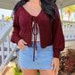 🍂Last Day Promotion 70% OFF💗Women's Solid Basic Loose-Fit Drop Shoulder Long Sleeve Cardigan