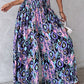 ⏳Limited-time 50% OFF⏰Casual Floral Print Shirred Wide Leg Skirt Pants