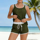🩱Last Day Sale 50% OFF💃Women's Modest Two Piece Bathing Suit Scoop Neck Tankini Swimsuit
