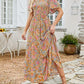 ⏰Hot Sale 50% OFF👗Women's Casual Floral Print Short Flutter Sleeve Smocked High Waist Flowy Maxi Dress