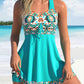🔥LAST DAY SALE 70% OFF👙Women's Plants Print V Neck Swimdress & Tankini Set 