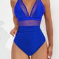 💥Last Day Special Sale 49% OFF💃 Women's Contrast Mesh Ruched One-piece Swimsuit