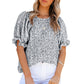 ⏰💥2026 Hot Sale 49% OFF👚Women's Crewneck Smocked Puff Sleeve Floral Print Blouse