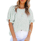 ⏰💥2026 Hot Sale 49% OFF👚Women's Crewneck Smocked Puff Sleeve Floral Print Blouse