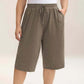 💖LAST DAY SALE 50% OFF💷Women's Plus Size Wide-Leg Capri Lounge Baggy Short Pants -👍✨Knit Comfy Bottoms with Pocket, Mixed Color Drawstring,