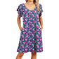 Women's Casual Floral Summer Dress with Ruffle Sleeves Crewneck Flowy Swing Mini Dress with Pockets Bohemian Style Shortsleeve Womenswear summerwins