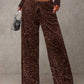 🛍️🍂LAST DAY SALE 70% OFF👍✨Women's Glitter Fashion Adjustable Drawstring Slimming Elastic Waist Straight-Leg Pants
