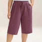 💖LAST DAY SALE 50% OFF💷Women's Plus Size Wide-Leg Capri Lounge Baggy Short Pants -👍✨Knit Comfy Bottoms with Pocket, Mixed Color Drawstring,