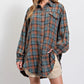 ⏰Early Autumn Sales 49% OFF🍂Women's Mineral Washed Button Down Plaid Shirt With Pockets