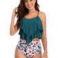 Womens Swimsuit, Printed Two Piece Spaghetti Strap Swimsuit for Pool Party