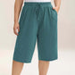 💖LAST DAY SALE 50% OFF💷Women's Plus Size Wide-Leg Capri Lounge Baggy Short Pants -👍✨Knit Comfy Bottoms with Pocket, Mixed Color Drawstring,