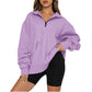 🎉2026 Hot Sale 50% OFF💞🔥Women's Half Zip Sweatshirt Hoodless Hoodie Stand Collar Top