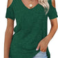 💥Last Day Special Sale 49% OFF👚Womens Summer Short Sleeve Off-Shoulder Cold Shoulder Basic Tees