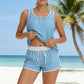 🩱Last Day Sale 50% OFF💃Women's Modest Two Piece Bathing Suit Scoop Neck Tankini Swimsuit