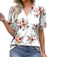 🔥Limited time Sale 49% Off🔥Women's V Neck Floral Print Vintage Shirt Fashion T-Shirt