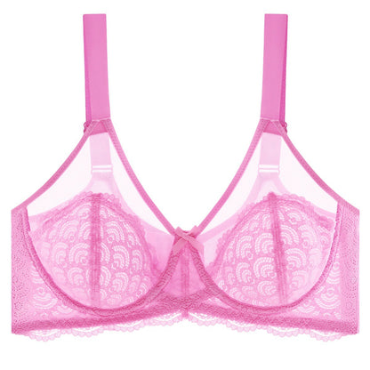 💜Mermaid Scales Sexy Lace Plus Size Unlined Underwire Non-padded Full Coverage Minimizer Bra with Back Smoothingfor Women Large Bust