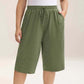 💖LAST DAY SALE 50% OFF💷Women's Plus Size Wide-Leg Capri Lounge Baggy Short Pants -👍✨Knit Comfy Bottoms with Pocket, Mixed Color Drawstring,