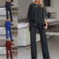 💋HOT SALE 49% OFF💋Loose and irregular Shoulder Ruffled Tiered Top and Pants Two Piece Set