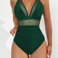 💥Last Day Special Sale 49% OFF💃 Women's Contrast Mesh Ruched One-piece Swimsuit