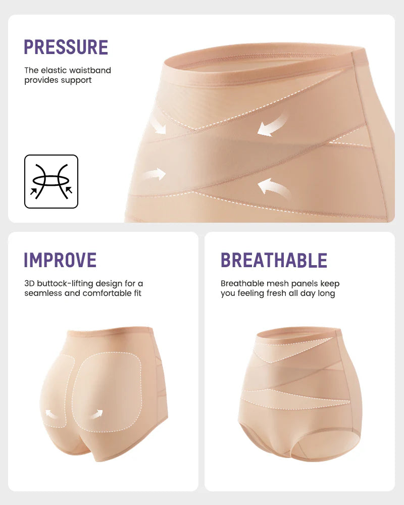 🌸Last Day-Buy 1 Get 3 Packs✨Plus-Size High-Waist Cross Tummy Control Panties👖