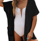 ⏰Early Autumn Sales 49% OFF🔥Women's Short Sleeve Pleated Lightweight Open Front Cardigan