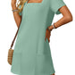 💕Last Day Promotion 49% OFF👗Women's Casual Square Neck Pocket Short Sleeve Dress with Pockets