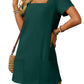 💕Last Day Promotion 49% OFF👗Women's Casual Square Neck Pocket Short Sleeve Dress with Pockets