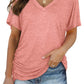 💕Hot Promotion- UP TO 50% OFF🌷👚Women's Short Sleeve V Neck Dolman Tops with Side Shirring