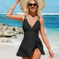 💃2026 Hot Sale 60% OFF🌟Womens Deep V Tummy Control Scalloped Modest Tie Knot One Piece Swimdress