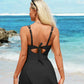 💃2026 Hot Sale 60% OFF🌟Womens Deep V Tummy Control Scalloped Modest Tie Knot One Piece Swimdress