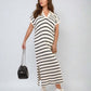 ⏰Early Autumn Sales 49% OFF🍂Women's V-Neck Striped Split Lapel Long Sweater Dress