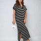 ⏰Early Autumn Sales 49% OFF🍂Women's V-Neck Striped Split Lapel Long Sweater Dress