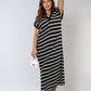 ⏰Early Autumn Sales 49% OFF🍂Women's V-Neck Striped Split Lapel Long Sweater Dress