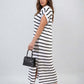 ⏰Early Autumn Sales 49% OFF🍂Women's V-Neck Striped Split Lapel Long Sweater Dress