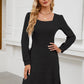 🍂🔥LAST DAY SALE  70% OFF⏰Women's 2026 UK Square Neck Long Sleeve Fall Dresses Casual Babydoll Sweater Dress
