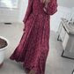 🎅Christmas Special Deal 50%OFF-💃Women’s Floral Rayon Smocked-Waist Lined Maxi Dress