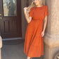 ⏰Hot Sale 50% OFF👗Women's Casual Floral Print Short Flutter Sleeve Smocked High Waist Flowy Maxi Dress