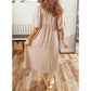 💃2026 Summer Hot Sale 70% OFF🥰Women's Casual V Neck Puff Sleeve Empire Waist A-Line Maxi Dress