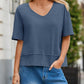 💥2026 Hot Sale 49% OFF👚Women's V Neck T Shirts Casual Short Sleeve Flowy Tops Loose Fit Basic Tees -👍Premium Blend Fabric Flattering V Neckline